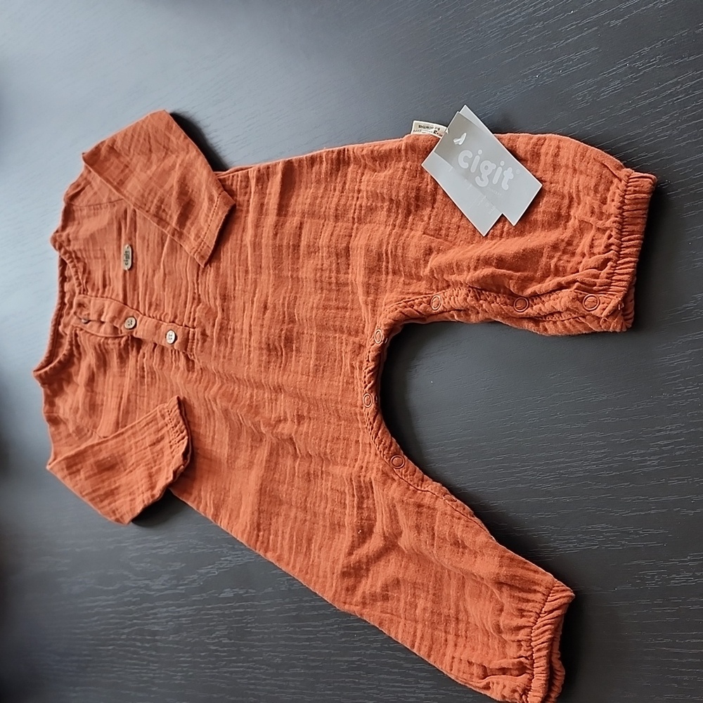 Digital rust colour romper